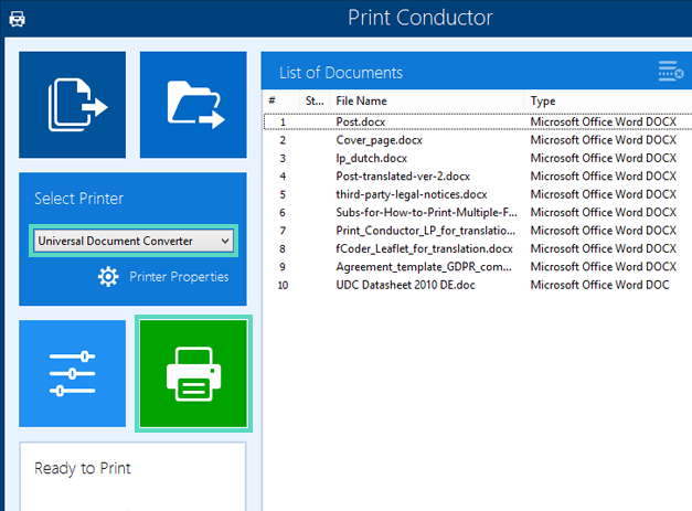 Printing multiple DOC files to JPEG